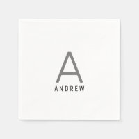 Black Grey Personalized Name Monogram Initial