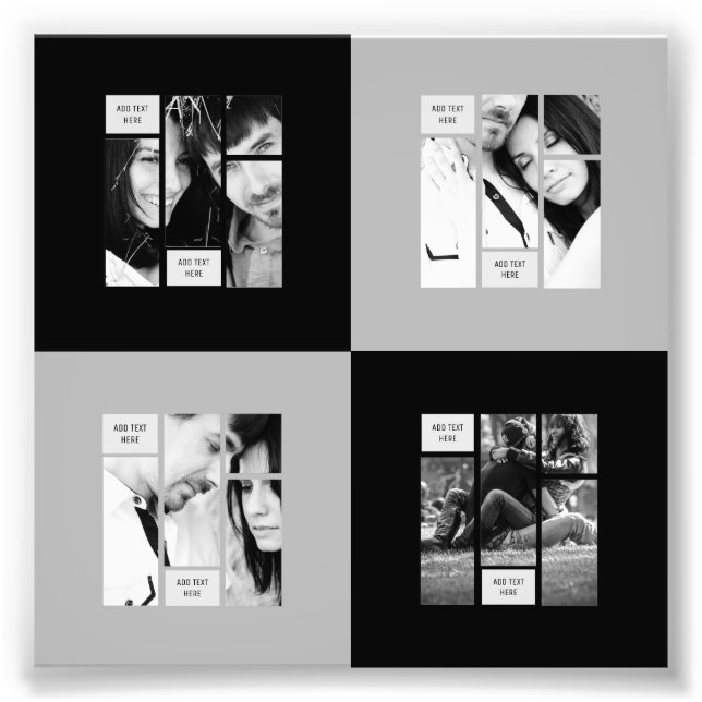 Black Grey PHOTO Template - Transfer To ANY Gift (Front)