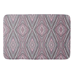 Black Grey Pink and White Bath Mat