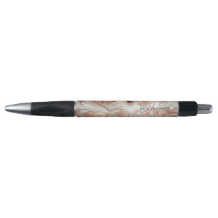 Black Grey Pink Rose Gold Marble Art Pattern Pen