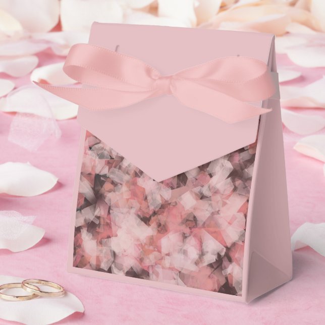 Black Grey Pink White Modern Geometric Abstract Favor Box (Wedding)