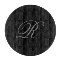 Black Grey Plain Minimalist Add Initial Monogram