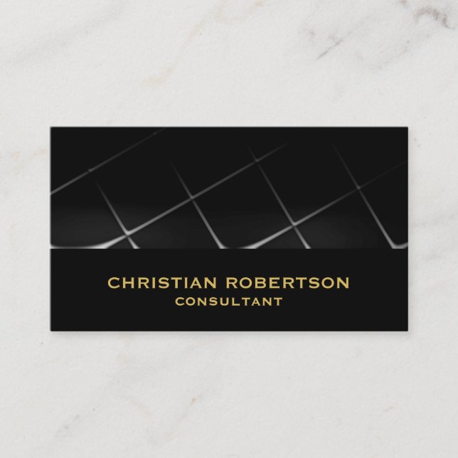 Black Grey Plain Modern Consultant Business Card (Front)