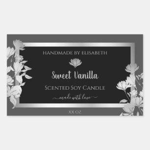 Black Grey Product Packaging Labels Silver Frame