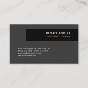 Black Grey Professional Custom Name Position Best Business Card