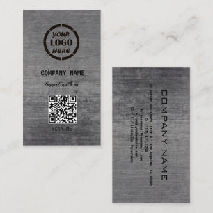 Black Grey Professional Design Modern QR Code Business Card
