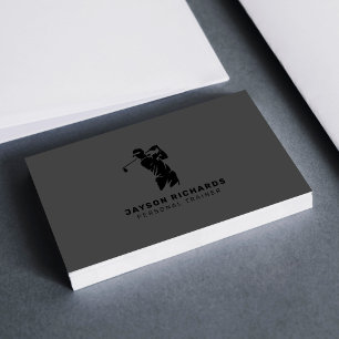 Black Grey Professional Personal Trainer Golf Business Card
