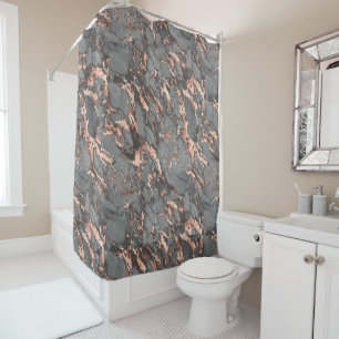 Black, Grey & Rose Gold Marble Design