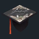 Black grey script pampas eucalyptus elegant decor graduation cap topper<br><div class="desc">Graduate pampas grass and eucalyptus modern boho elegant stylish party decor favour graduation cap design. Contemporary black,  terracotta,  sage green and natural beige collection.</div>