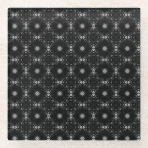 Black & Grey Signature Pattern Glass Coaster
