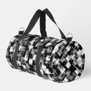 Black Grey Silver White Trendy Pattern Duffle Bag