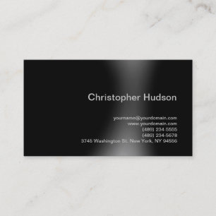 Black Grey Simple Plain Business Card