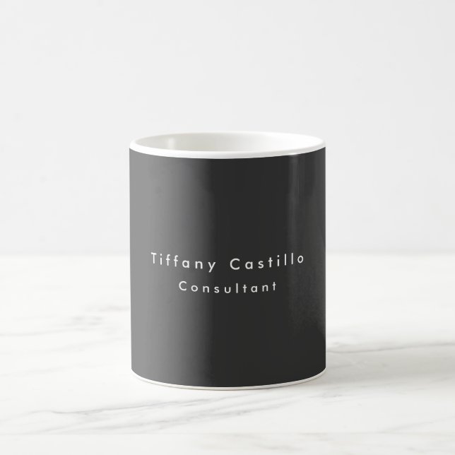 Black Grey Simple Plain Elegant Modern Coffee Mug (Center)