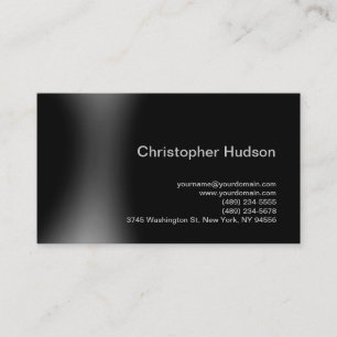 Black Grey Simple Plain Standard Business Card