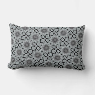 Black/grey snowflake design lumbar pillow