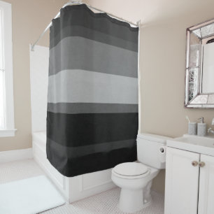 Black & Grey Sophisticated striped shower curtain