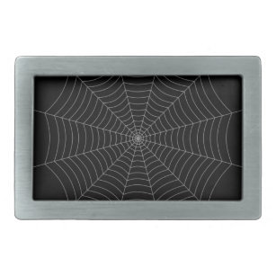 Black grey spider web Halloween pattern Belt Buckle