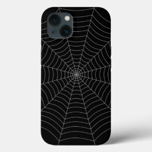 Black grey spider web Halloween pattern iPhone 13 Case