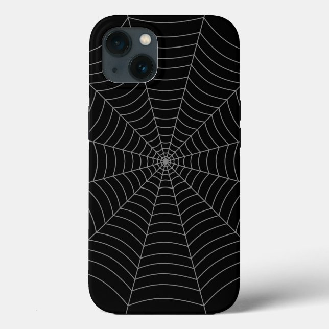 Black grey spider web Halloween pattern Case-Mate iPhone Case (Back)