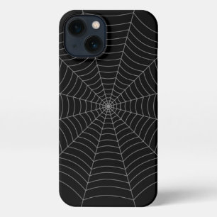 Black grey spider web Halloween pattern iPhone 13 Case