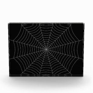 Black grey spider web Halloween pattern Photo Block