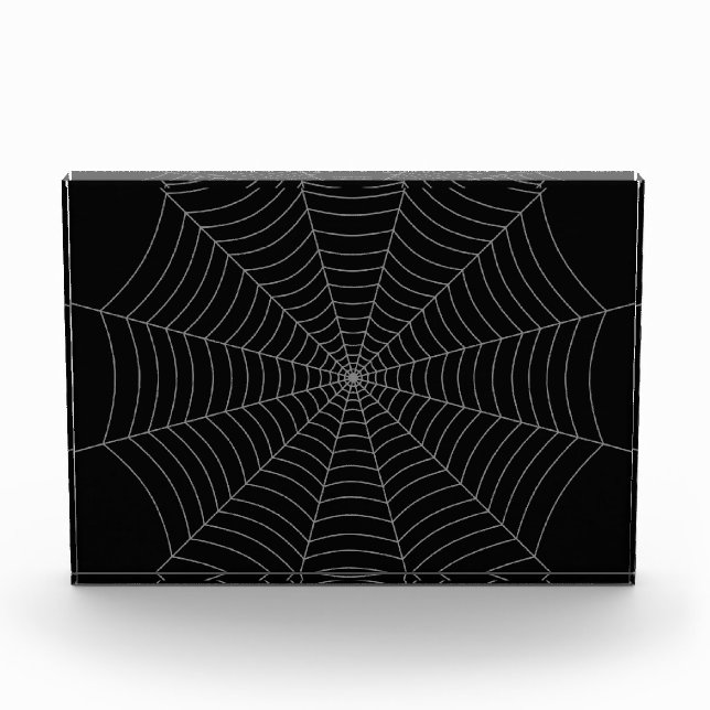 Black grey spider web Halloween pattern Photo Block (Front)