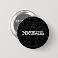 Black grey spider web Halloween pattern Your name