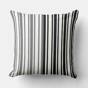 Black/Grey Stripe Chevron Reversible Throw Pillow