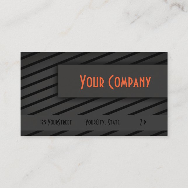 Black Grey Stripes Modern Trendy - Business Card (Front)