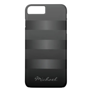 Black Grey Stripes Pattern Mens Case-Mate iPhone Case