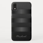 Black Grey Stripes Pattern Mens iPhone 6 Plus Case