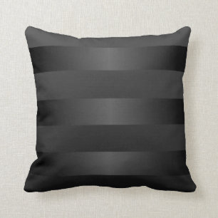 Black Grey Stripes Pattern Throw Pillow