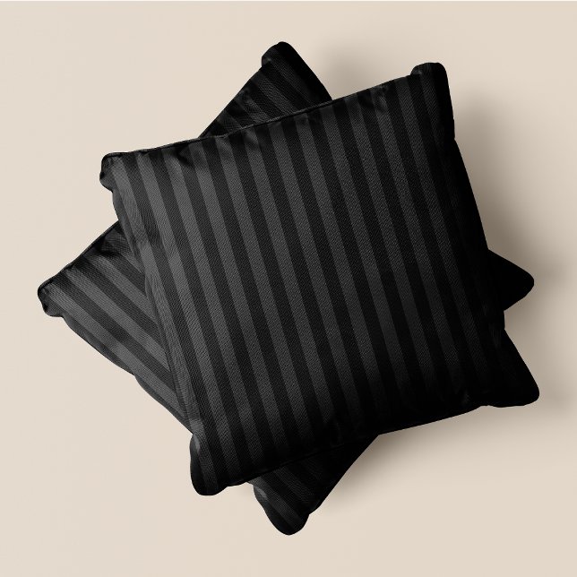 Black & Grey Stripes Throw Pillow (Black & Grey Stripes Throw Pillow)