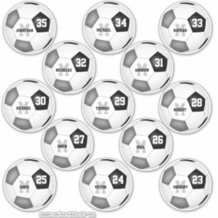 black grey team colours soccer balls for 13 player