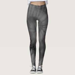 Black Grey Tie Dye Leggings