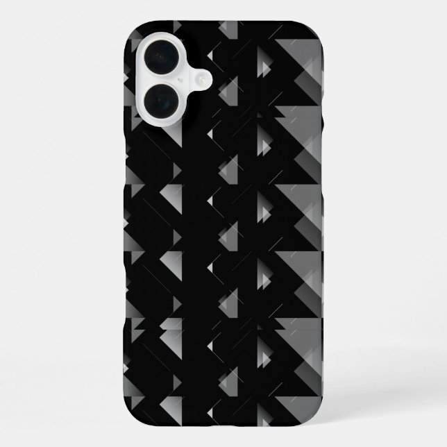Black Grey Triangle Geometrical Patterned iPhone Case (Back)