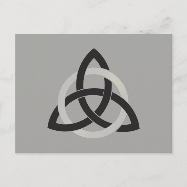 Black Grey Trinity Knot Celtic Postcard (Front)