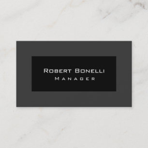 Black Grey Unique Plain Business Card