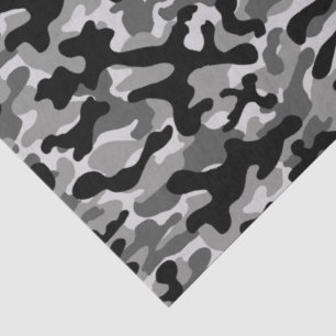 Black Grey Urban Camouflage Tissue Paper