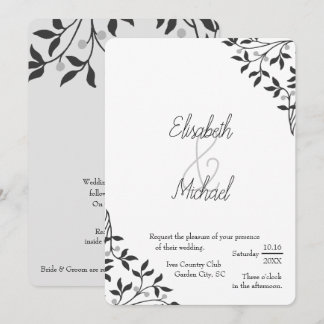 Black & Grey Vine Invitation