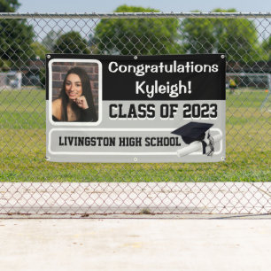 Black & Grey Vinyl Graduation Banner