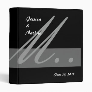 Black & Grey Wedding Monogram Planner Photo Binder