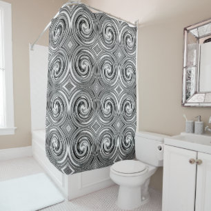 Black Grey White Abstract Swirl Pattern