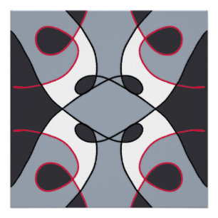 Black, grey, White and Red abstract vintage design Poster
