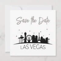 Black Grey White Las Vegas Wedding Save The Date