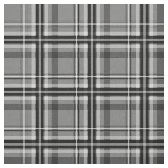 black grey white plaid fabric (Swatch)