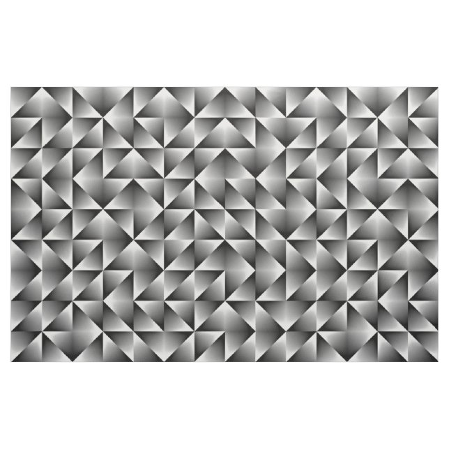 Black Grey White Retro Chic Geometric Squares Fabric (Fat Quarter)