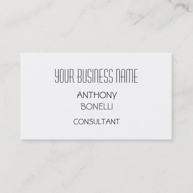Black Grey & White Simple Charming Business Card (Front)