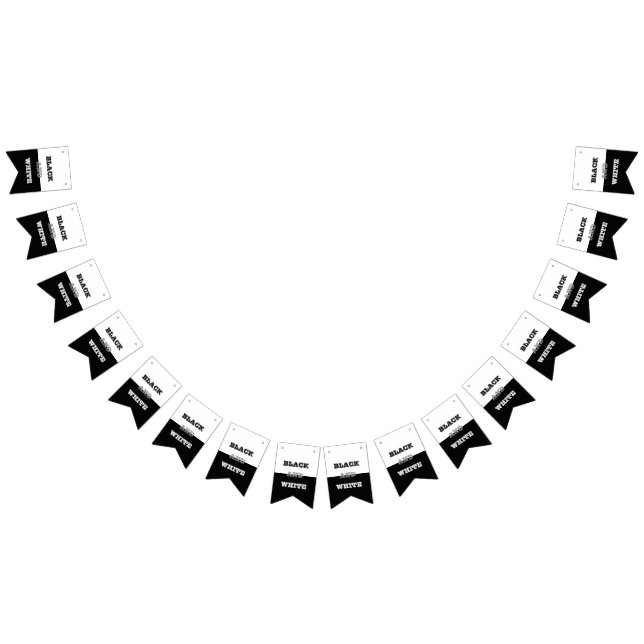 Black Grey White Text And Solid Colours Design Bunting Flags (All)