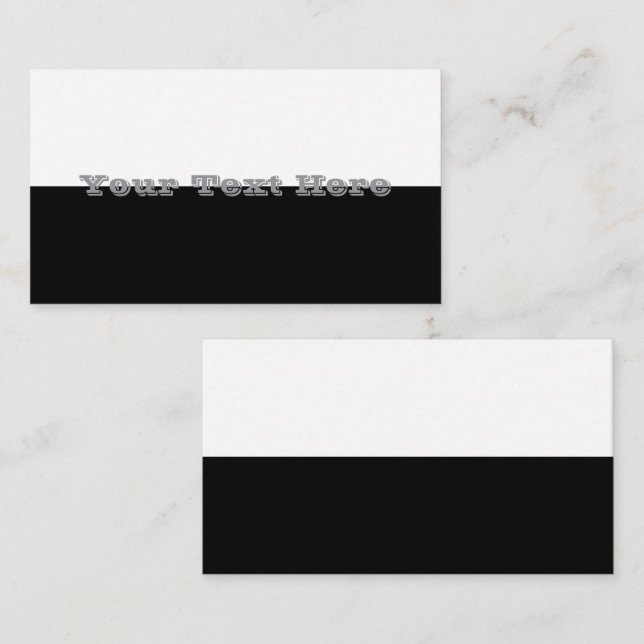 Black Grey White Text And Solid Colours Design Business Card (Front/Back)